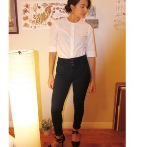 High Waisted Triple Button Jeans